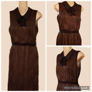 Hunter Bell Diana Midi Dress in Black/Copper 6 Womens Shirtdress